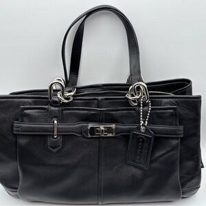 Coach Chelsea Jayden Carryall Hand Bag Black Leather Shoulder Bag